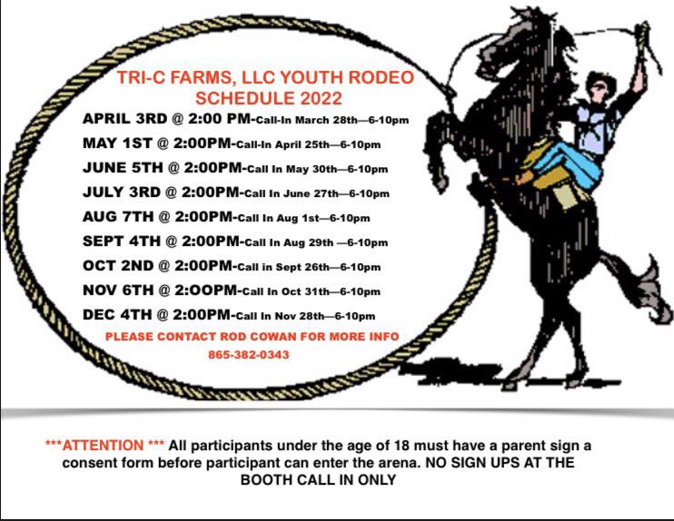 Youth Rodeo Schedule Tri C Farms LLC